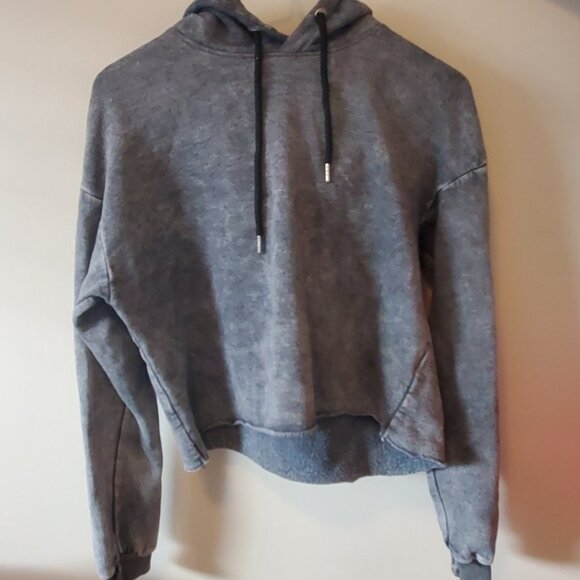 Garage Grey Cropped Hoodie - Picture 2 of 2